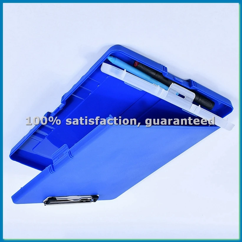 Clip Board Organizer Clipboards with Storage Nursing Clipboard Foldable File Folder Plastic Clipboard (Blue)-ABWY