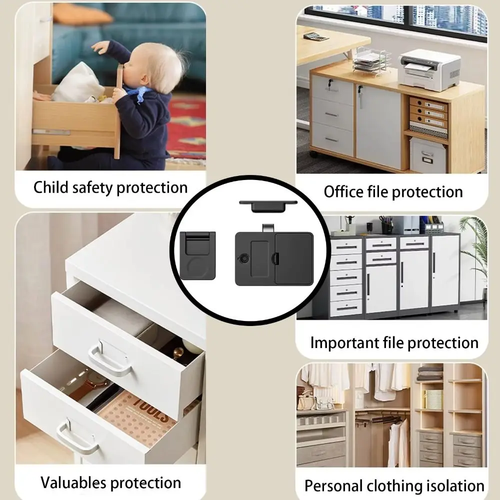 NFC Unlock Smart Cabinet Lock Long Battery Life Invisible Design Magnetic Sensing Lock No Drilling Required Remote Unlocking