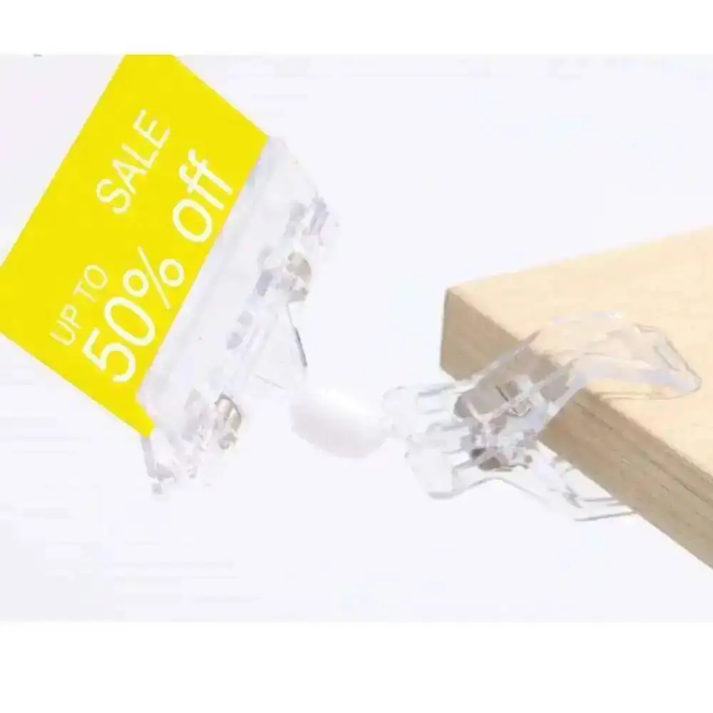 Panneau d\'étiquette de prix en plastique Pop, porte-cartes nominatives, affichage papier, clips promotionnels, face à tuyaux, supermarché au détail