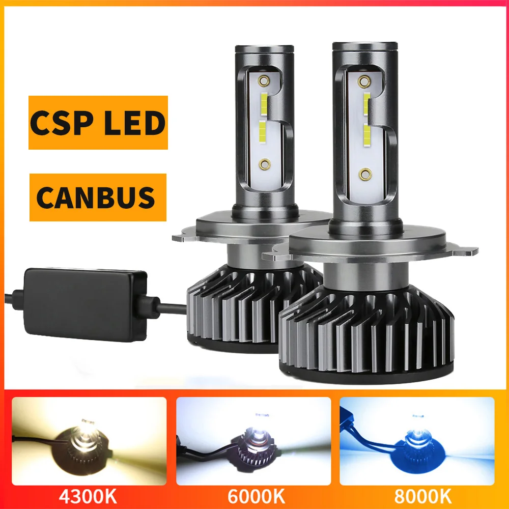 

Zdatt led H1 H7 H4 H11 9006 HB4 9005 HB3 лампы головного света Canbus 80 Вт 4300 лм 6000K 8000K CSP чипы 12 В турбо автомобильная лампа