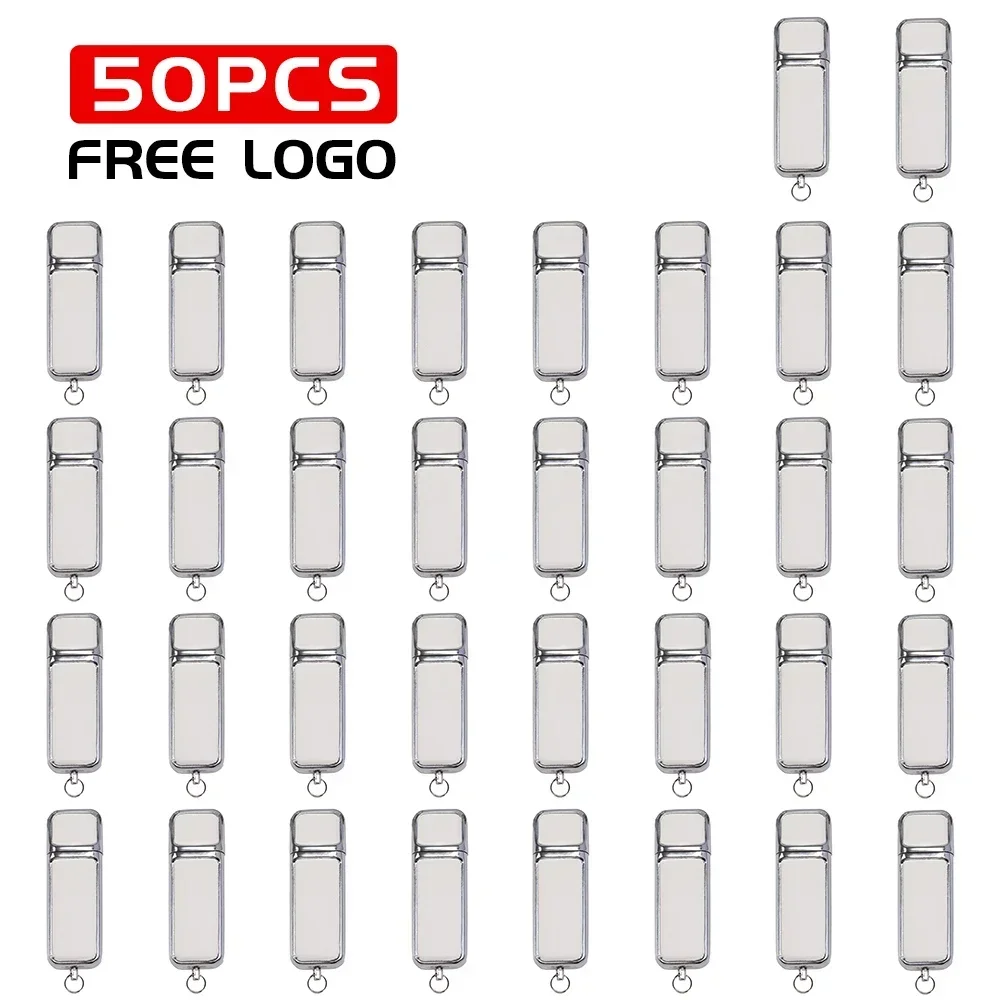 50PCS/LOT Leather USB 2.0 Flash Drives 128GB Free custom logo 64GB White Pen drive 32GB Memory stick Creative U disk For Laptop