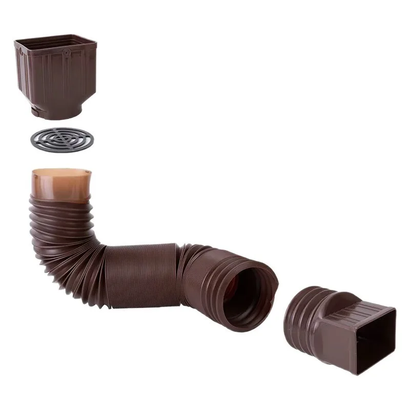 Telescopic Flexible Downspout Extension Pipe Outdoor Waterproof Rainwater Drainage Tube for Villa Garden Yard