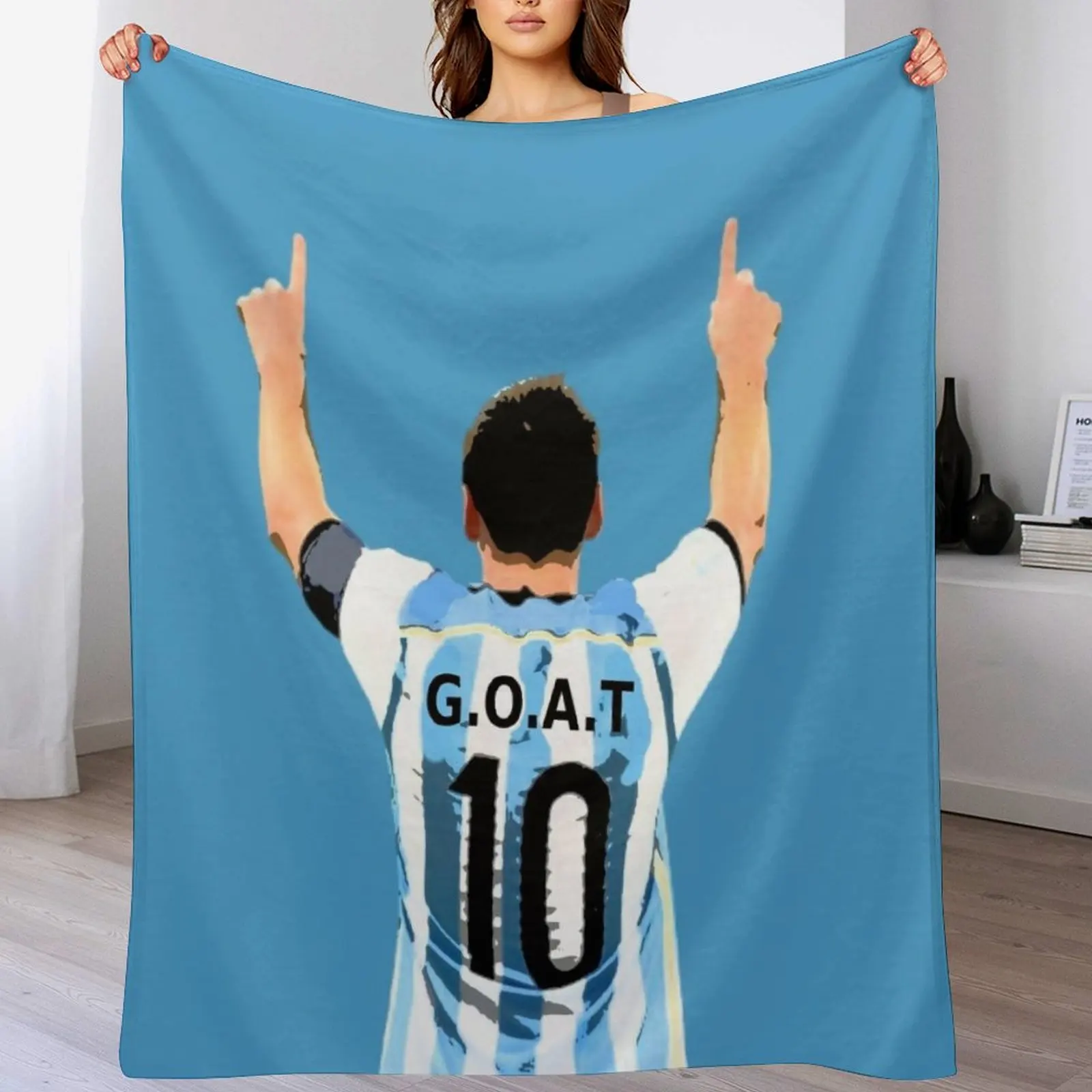 

GOAT Football Shirt Throw Blanket Versatile Cozy Throw Blanket for All Occasions