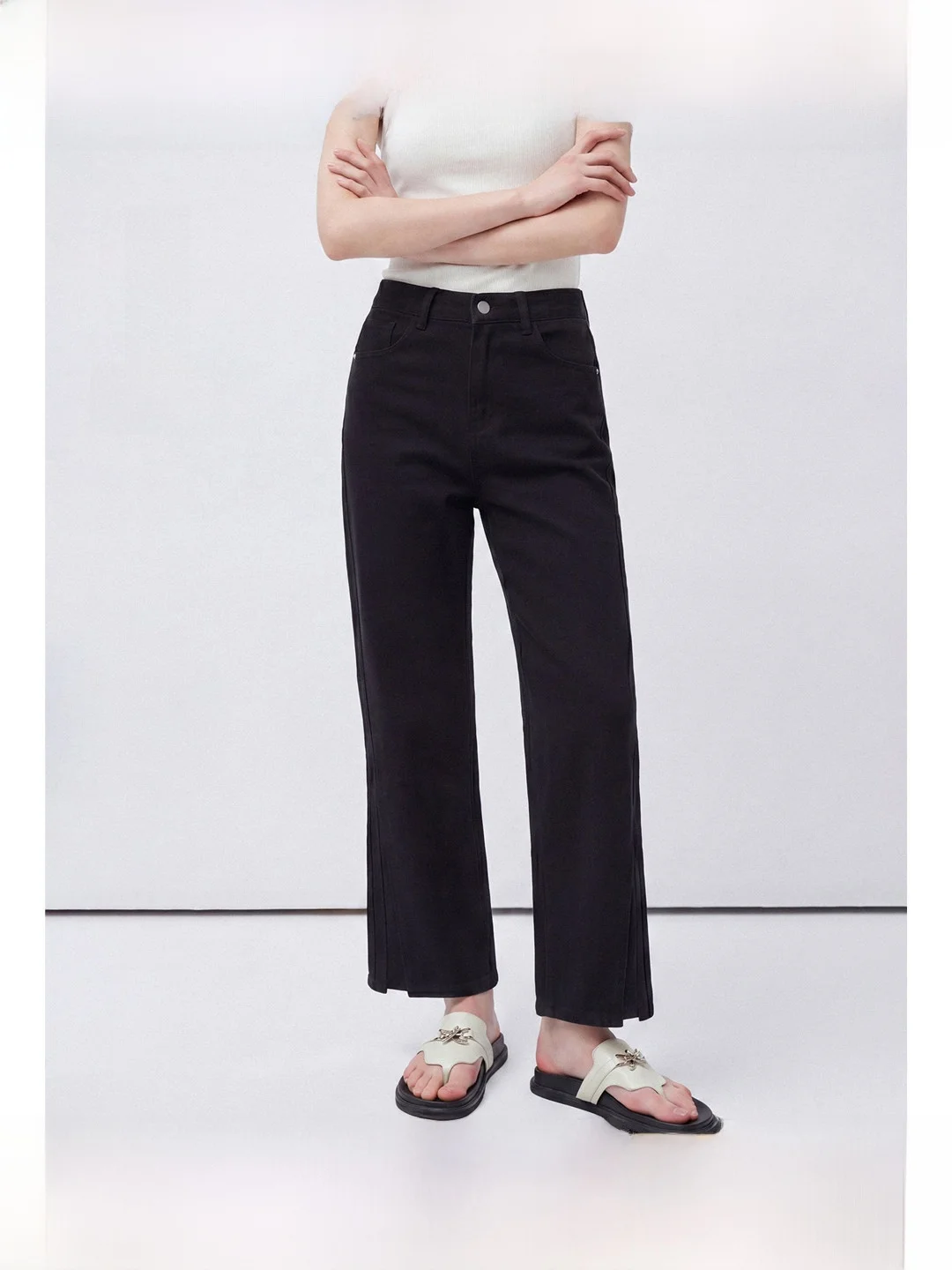

High Waist Straight Leg Jeans plus Size Women's Summer New Style Versatile Slimming Smoke Tube Pants Comfortable Breathable