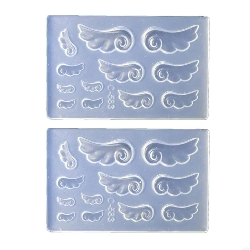 

A9BF Silicone Carving Mold 3D Mini Angel Wing Mold Sculpture Stamping Plate Mold