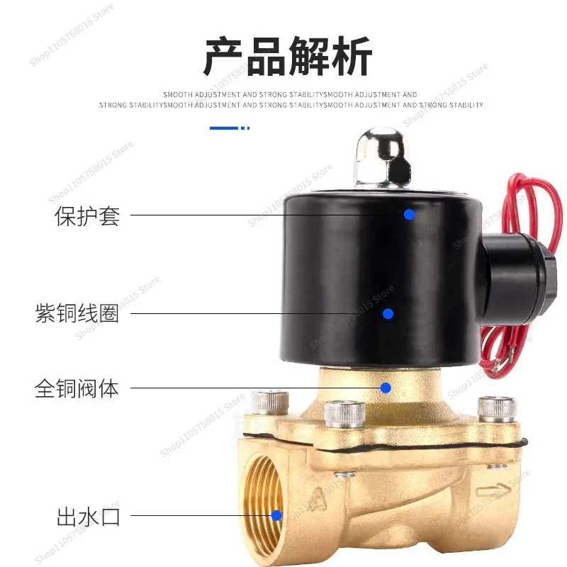 For 2W Normally Closed Electric 24V Electric Control Switch 220V Electric Door Pneumatic Water Discharge