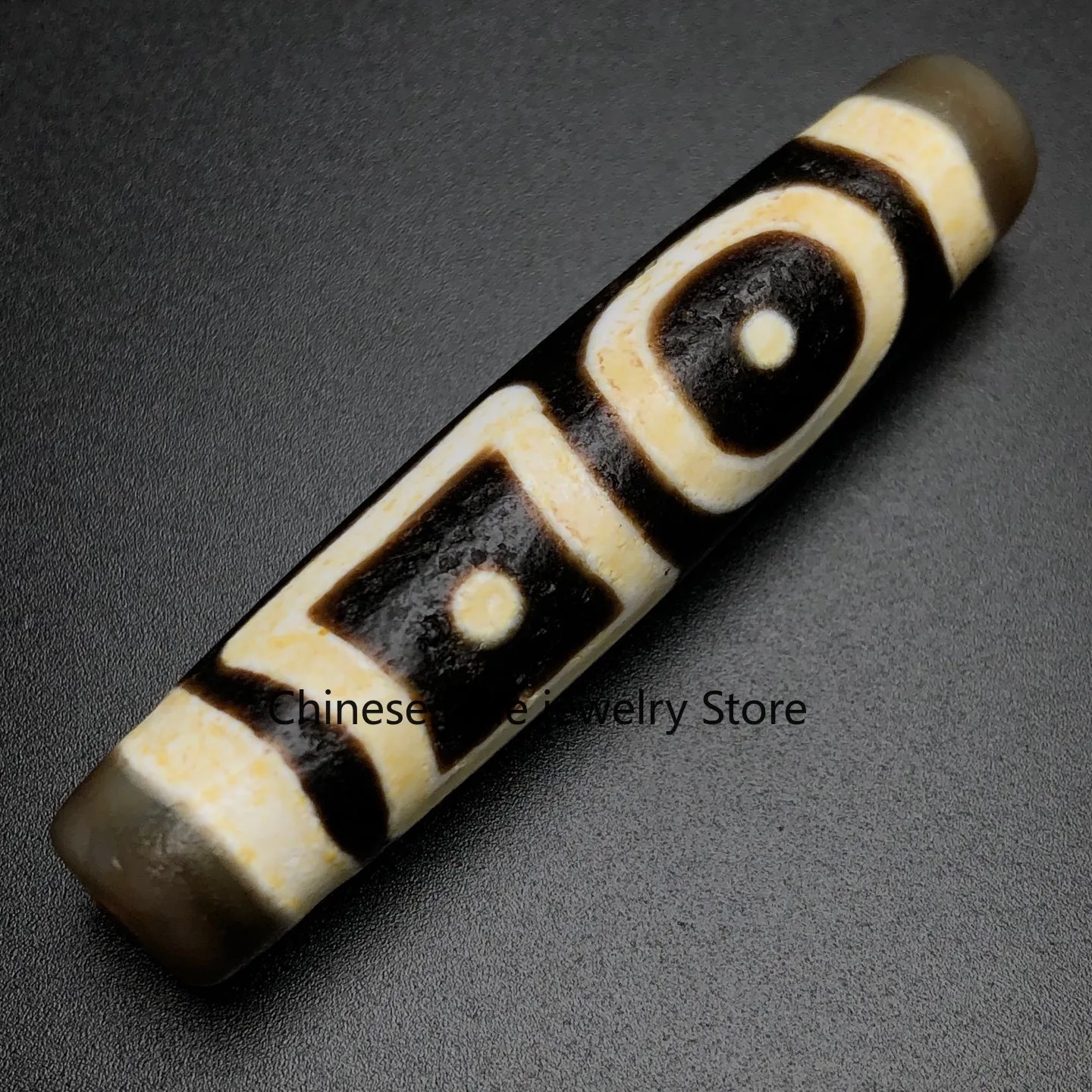 Rare Tibetan Buddhism Agate Heaven Earth Dzi Bead Amulet Necklace Pendant Z2534