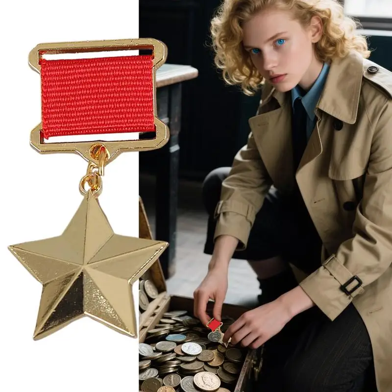 Russian Pin Communist Pin Russian Sickle Hammer and Star Brooch for Clothes Backpack Coat Women Men Party Decorations