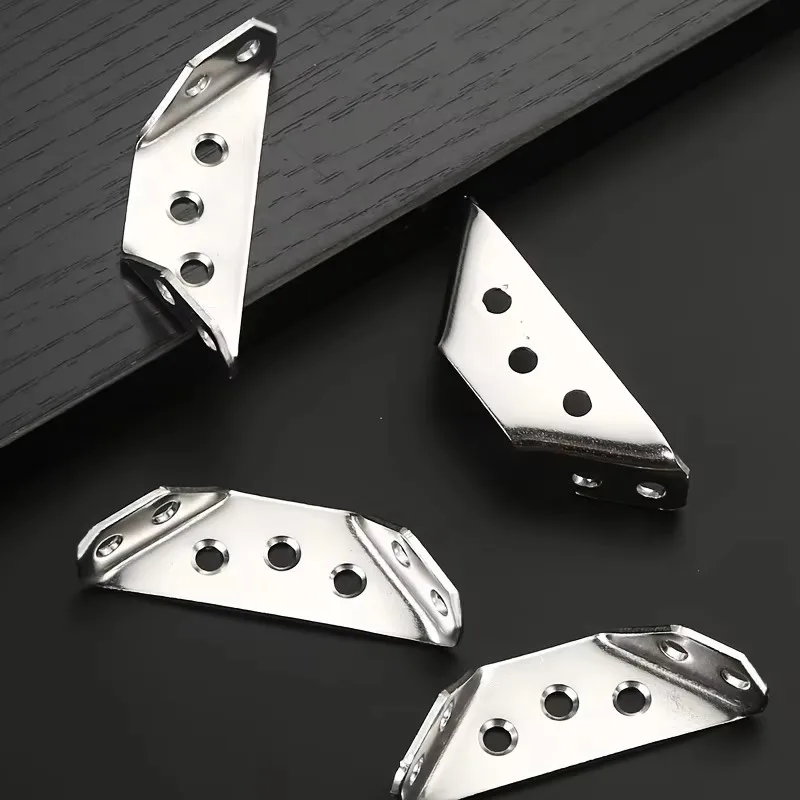 10/20pcs Thickened Stainless Steel Angle Code 90 Degrees Right Angle Fixed Bracket Furniture Connectors view 2