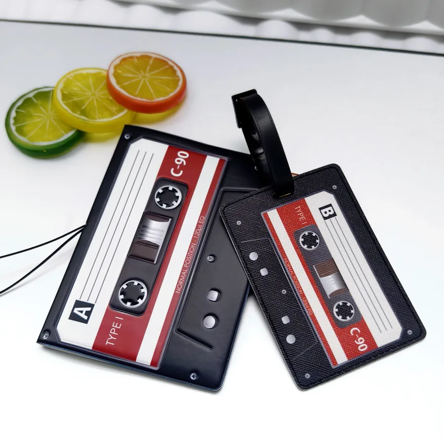 2PCS/Set 3D Creative Tape Strap Passport Cover Luggage Tag for Woman Men ID Address Card Holder Portable Travel Accessories