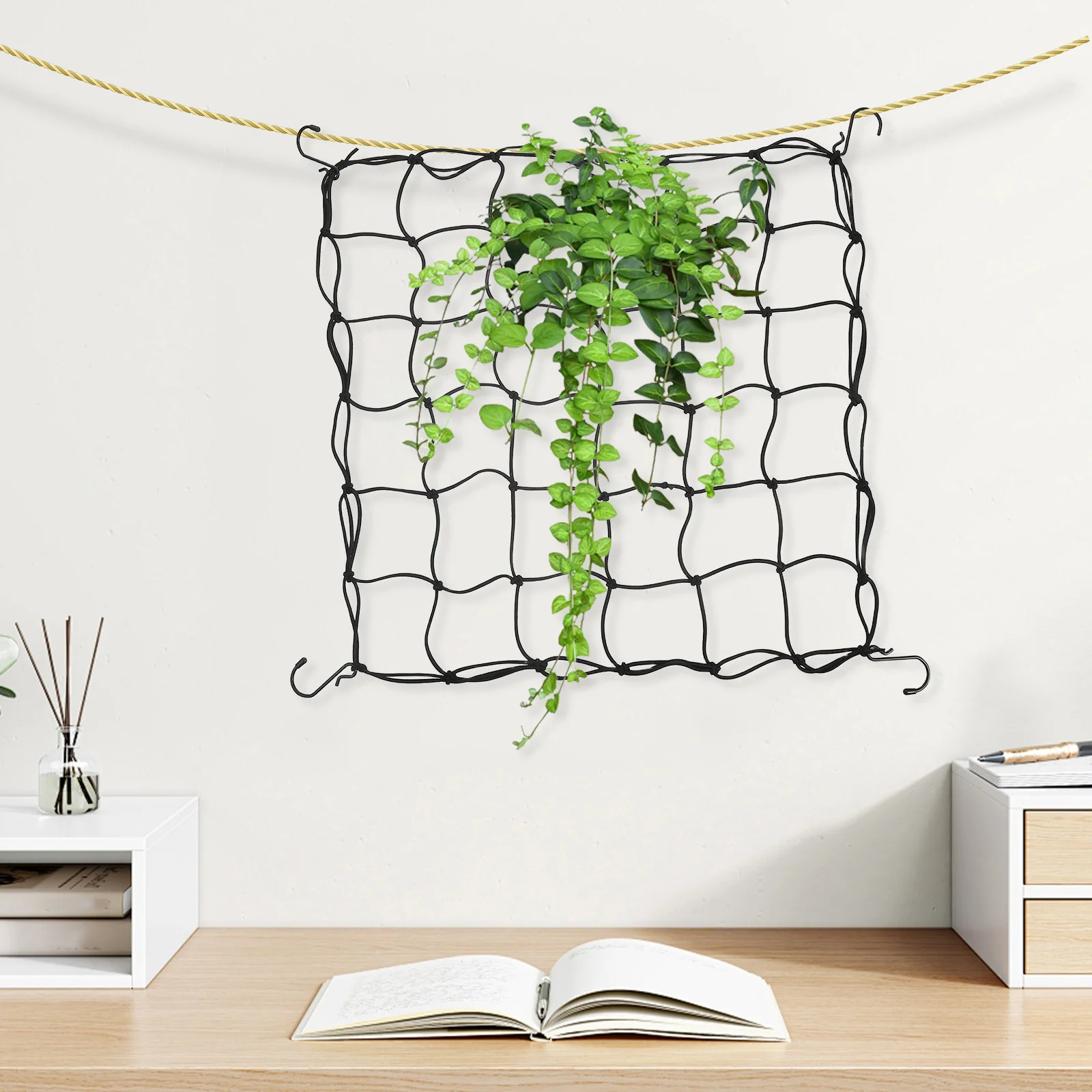 

Grow Tent Netting Black Elastic Plant Garden Trellis For Hydroponics Poultry Gardening Climbing Net