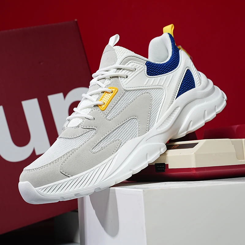 

Fashion thick sole Men sneakers Breathable Running shoes for men Cushioning tenis masculino Plus size sport shoes