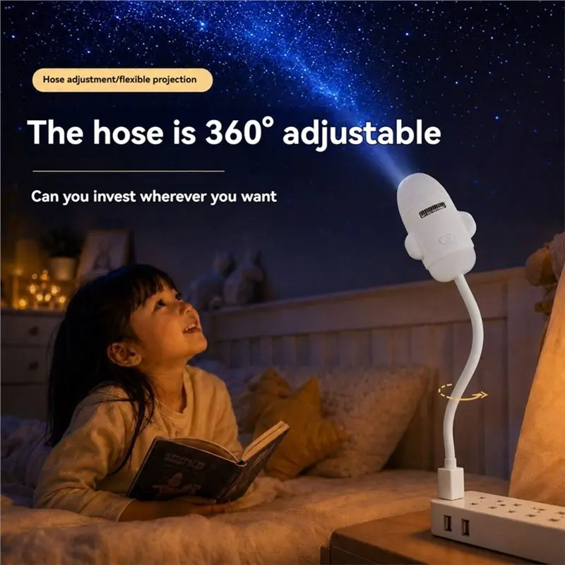 Reliable-Car Ambient Light 2 In 1 USB Star Projector Night Light LED Ceiling Projection Lamp Button Control