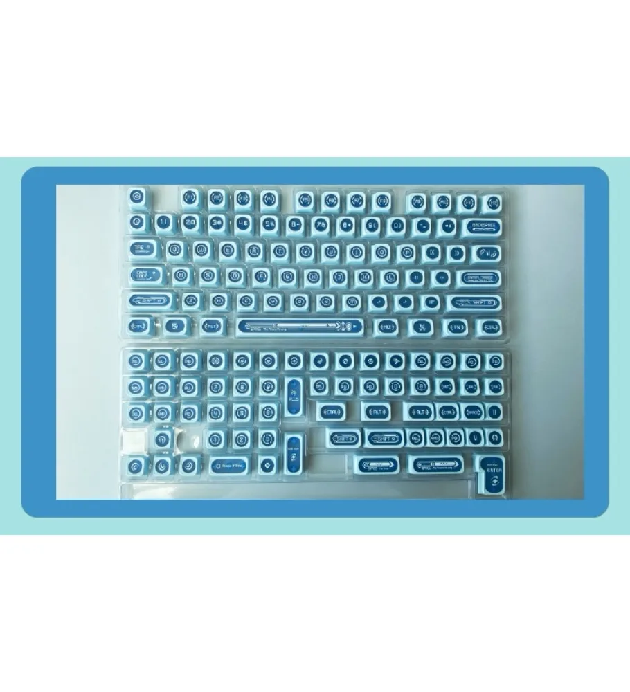 Blue Opal Max Personality Transparent Keycap Fit Wooting Bee Step from ACE68 Key 87 Key 108