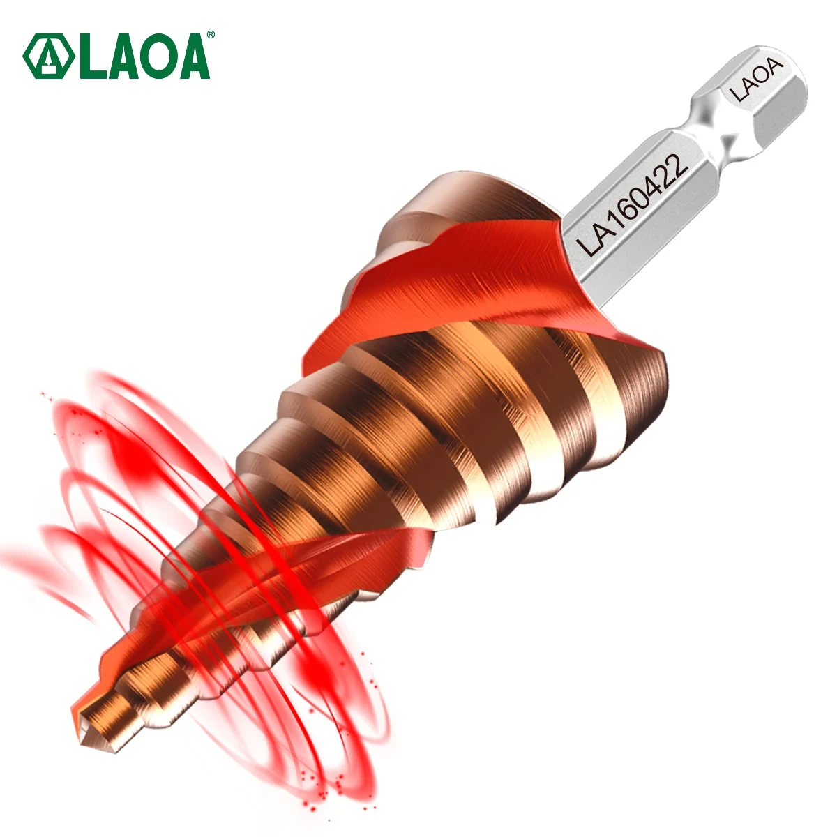 LAOA Pagoda Drill Bit 3-13mm 4-22mm 4-32mm Hole Opener HSS-CO M35 Hex Triangle Spiral Grooved Metal Stainless Steel Step Drill