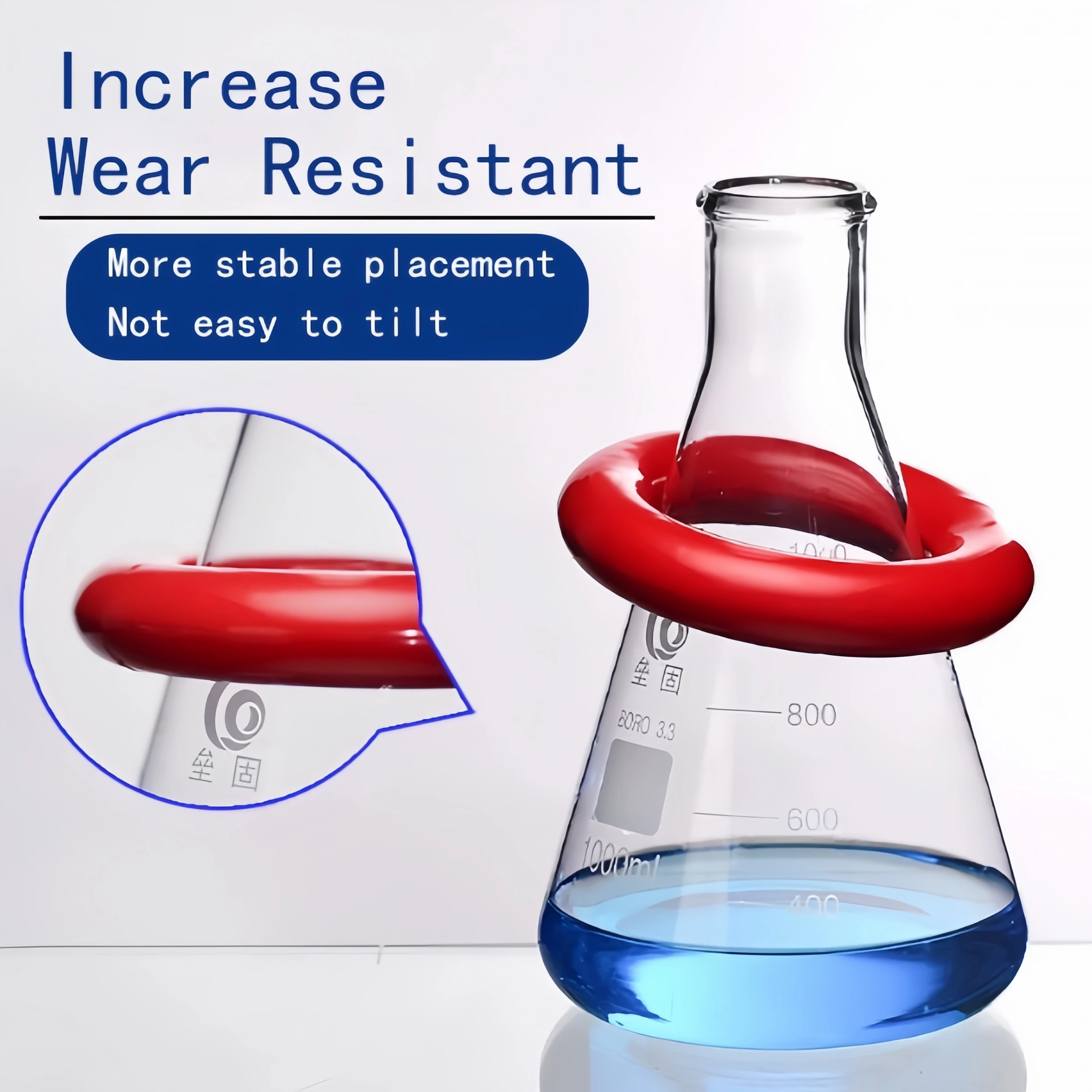 

56mm Lab Glass Counterweight Ring for Flask Stabilization - Scientific Weighing Balance Accessory with Anti-Slip Design