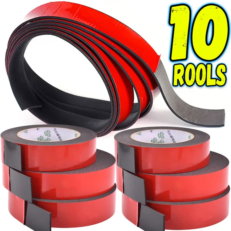 1-10M Thickness Black Rubber Strips High Temperature Resistant Self Adhesive Furniture Anti-skid Anti-collision DIY Gasket