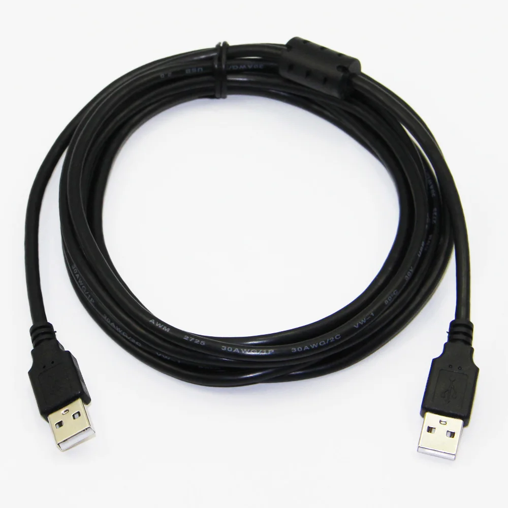 Bochara USB 2.0 Type A Male to Type A Male Cable Foil+Braided(inside) Dual Shielded 1.5m 3m 5m Black