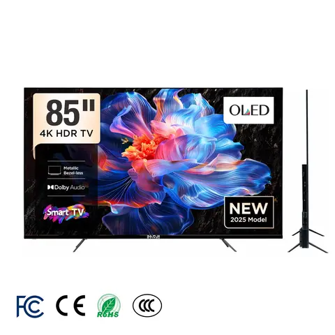 LED OLED 4K UHD HDR10 Smart TV 50 85 Inch Ultra Slim Android WiFi Voice Control Game Mode Built-In Speaker Television