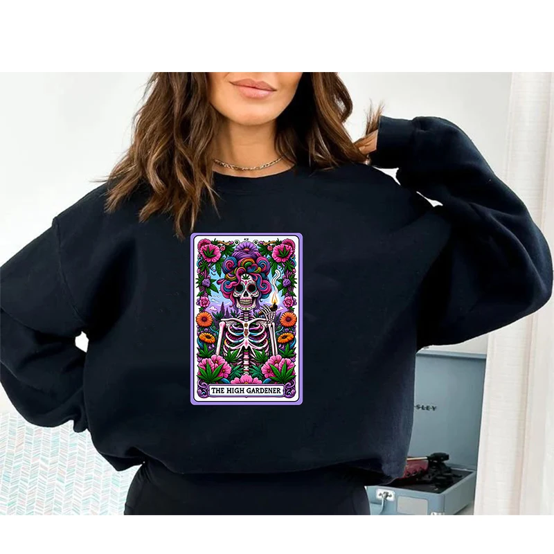 Tarot Karte Schädel Eisen auf DTF Wärmeübertragung Patch auf Kleidung Mode Thermals Transfer Aufkleber T Shirts appliziert