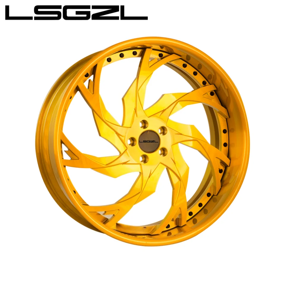 LSGZL - Juego de 2 o 3 Ruedas Forjadas Personalizadas de 22, 24, 26, 28 y 30 Pulgadas, 6x139.7, Color Dorado, para Camioneta Chevy C10, Cutlass, Impala, Monte Carlo