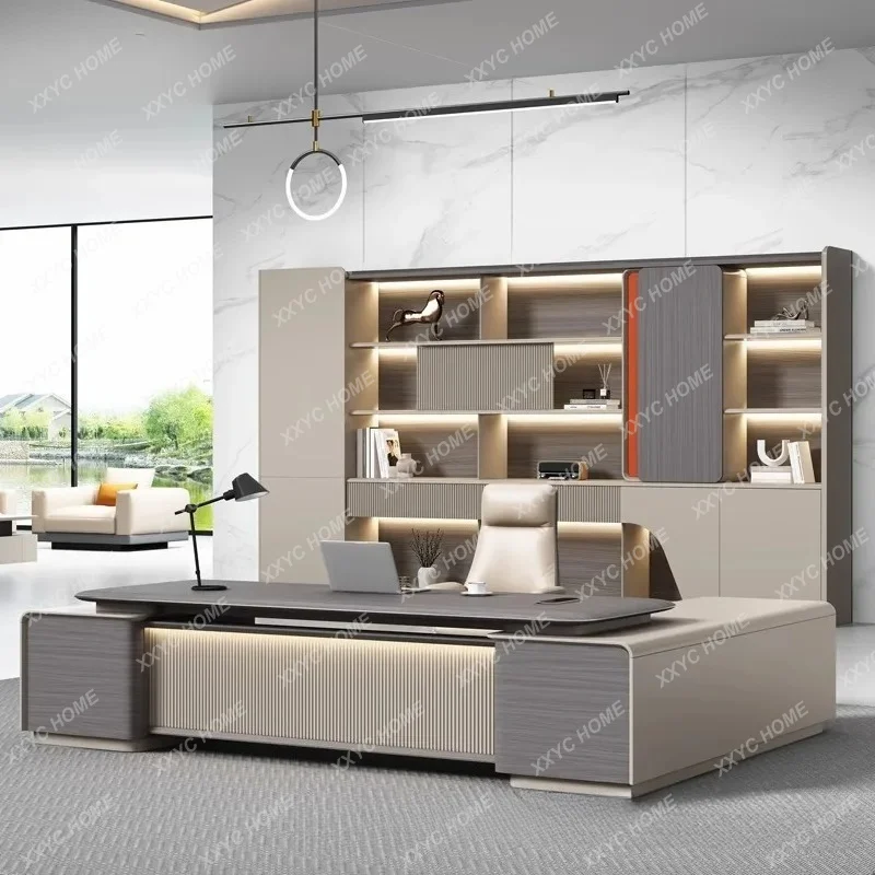 XXBlister boss table combination simple modern light luxury high-end office chairperson president platform