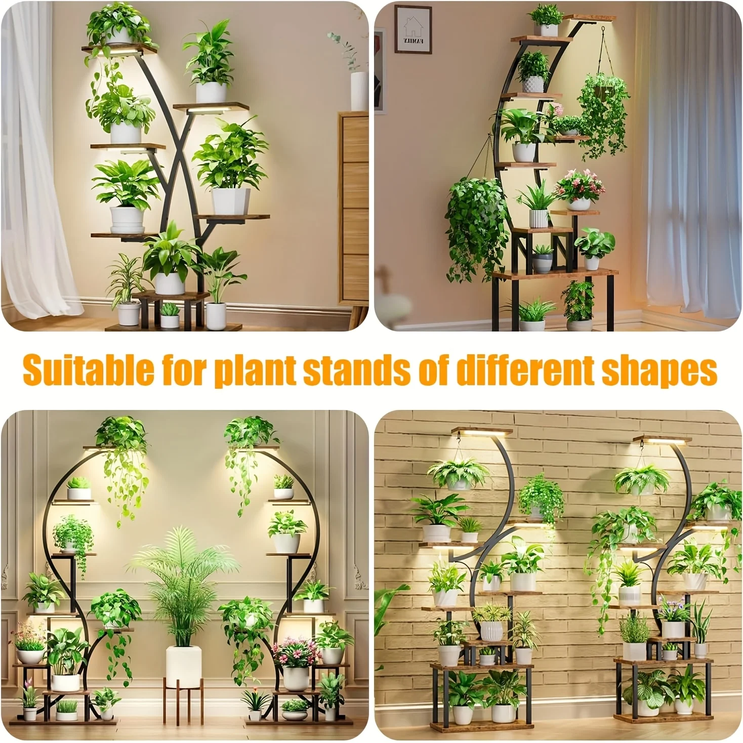 LED Grow Light Strips for Plant Shelf, Full Spectrum 3000K Light Bar with 3/9/12H Timer & 10 Dimmable Levels for Indoor Plants