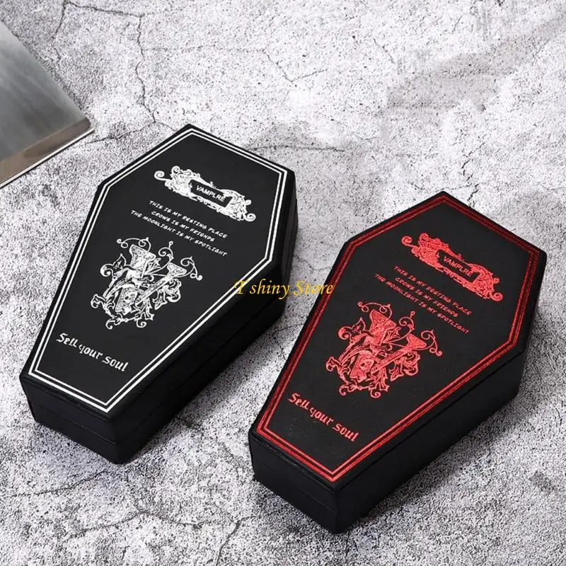 

N58F Elegant Terrifying Coffin Jewelry Organizers Lightweight Waterproof Case For Travel Home Decors And Daily Use