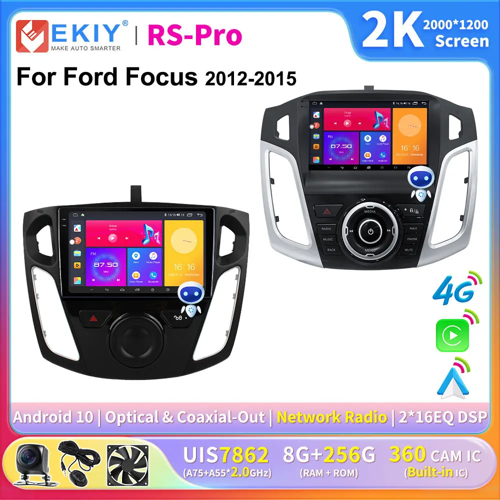 

EKIY 2K Screen Carplay Car Radio For Ford Focus 2012-2015 Multimedia Video Player Auto 2 Din Autoradio Stereo Navi DVD