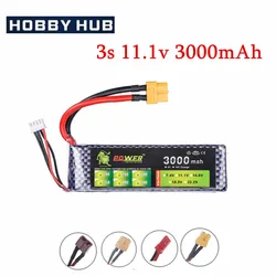 3S 11.1V Lipo Battery for 3000mAh 40C with XT60 DEANS T XT30 JST Plug for RC Airplane Quadcopter Drone FPV Boat Helicopter