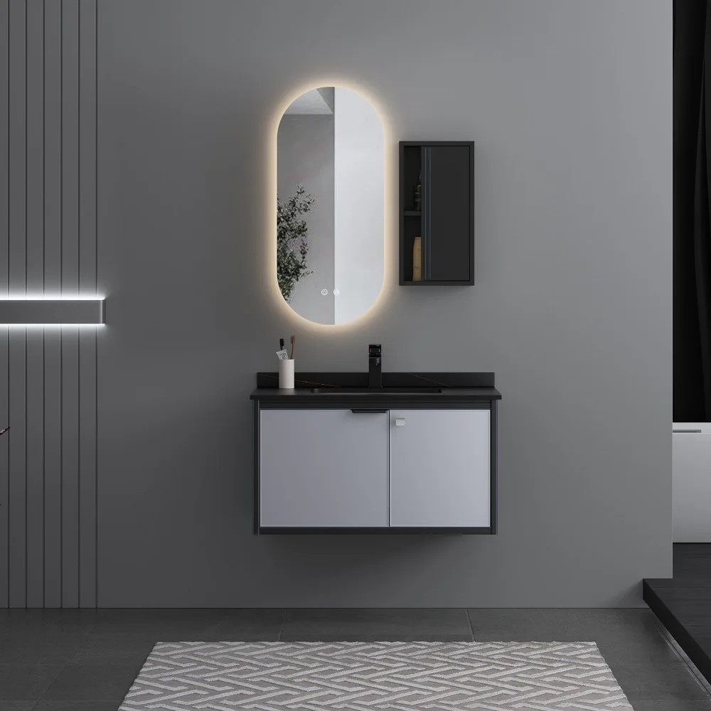 Bathroom Furniture Set Philippines Single Traditional Black Aluminum Modern Rectangle Hotel Solid Wood Mirrored Cabinets