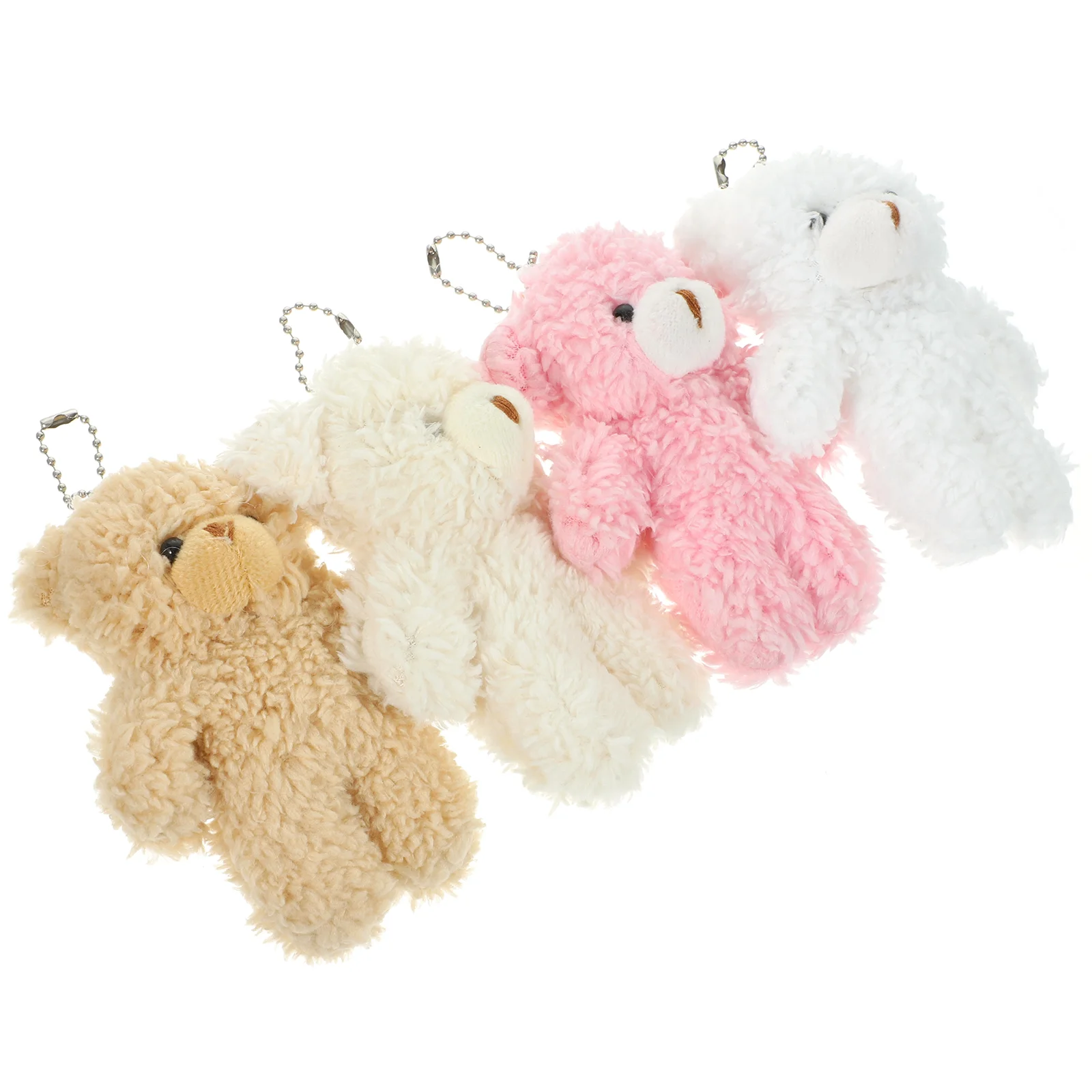 Porte-clés ours en peluche, petit animal en peluche, sac à dos mignon, porte-clés, 4 pièces