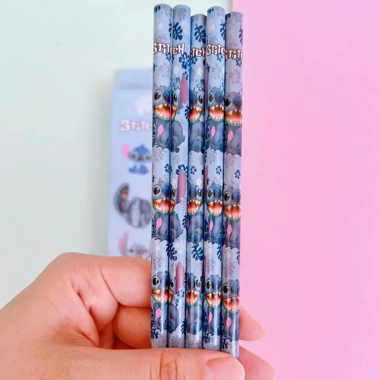 12Pcs/Set Disney Stitch Cute Cartoon Pencil HB Sketch Items Drawing Stationery Student School Children's Day Gift Kawaii 2024