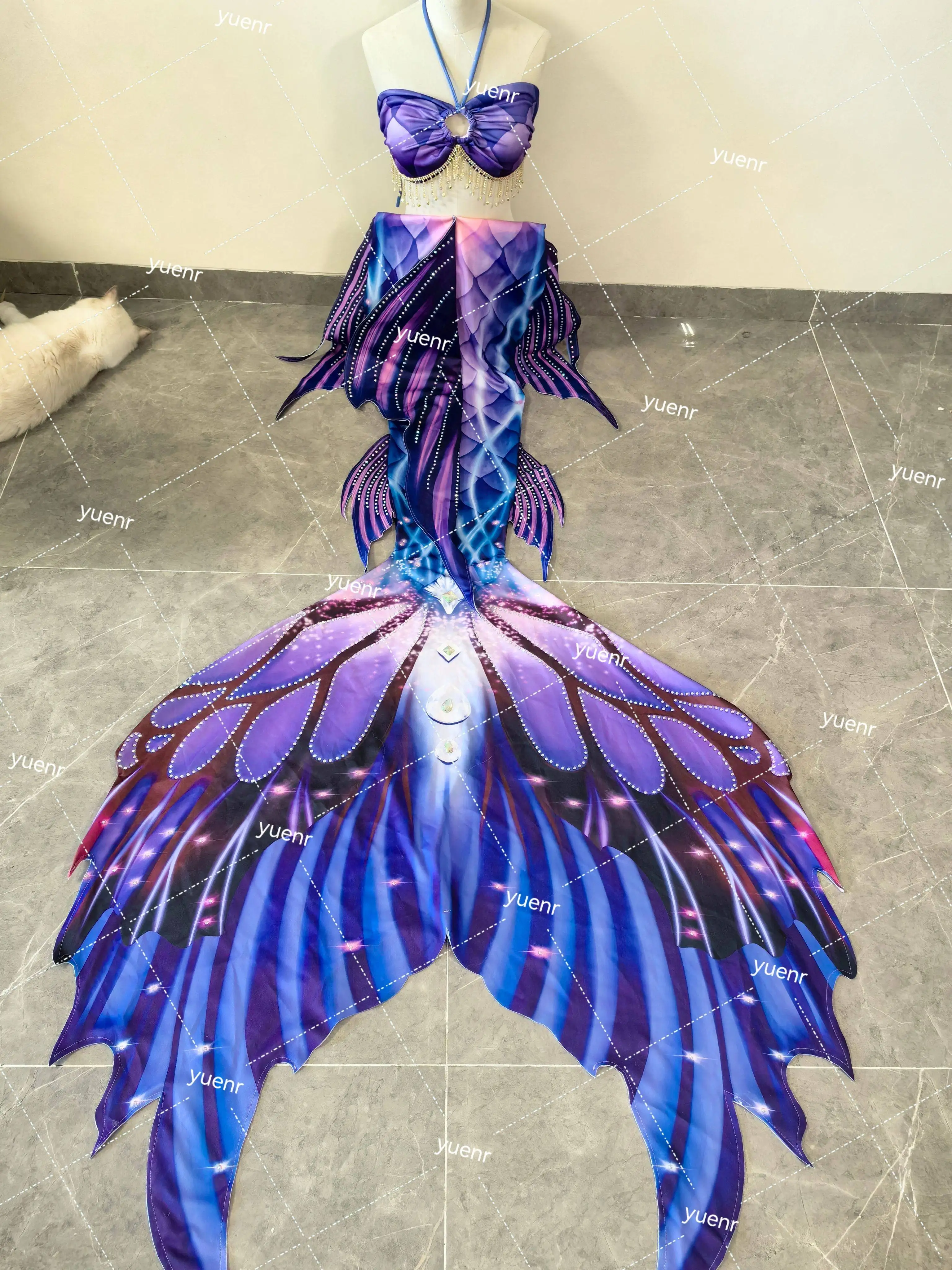 

Butterfly Original Mermaid Tail Swimsuit Aquarium Mermaid Performance Underwater Photo Shoot Tailored With Diamond Mermaid Tail