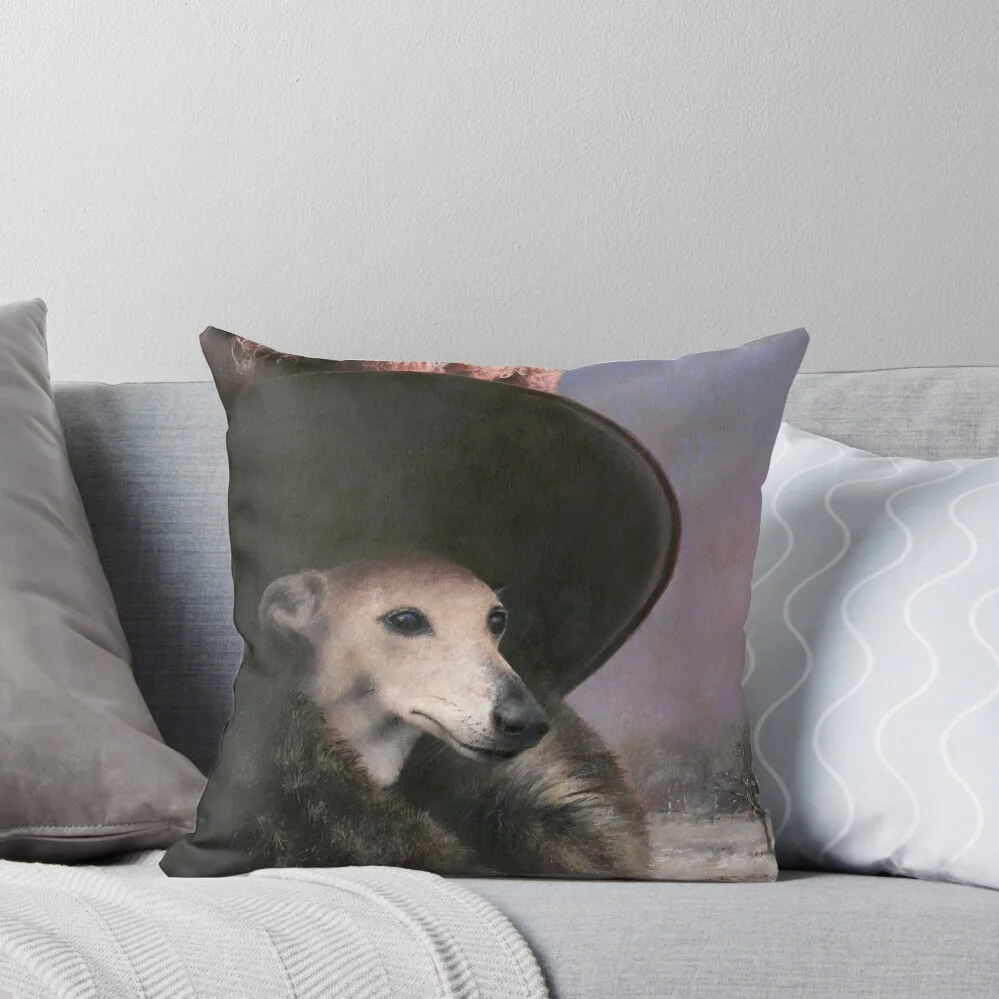 Edwardian Whippet Lady Throw Pillow Christmas Covers Sitting Cushion Pillowcase Cushion Plaid Sofa pillow