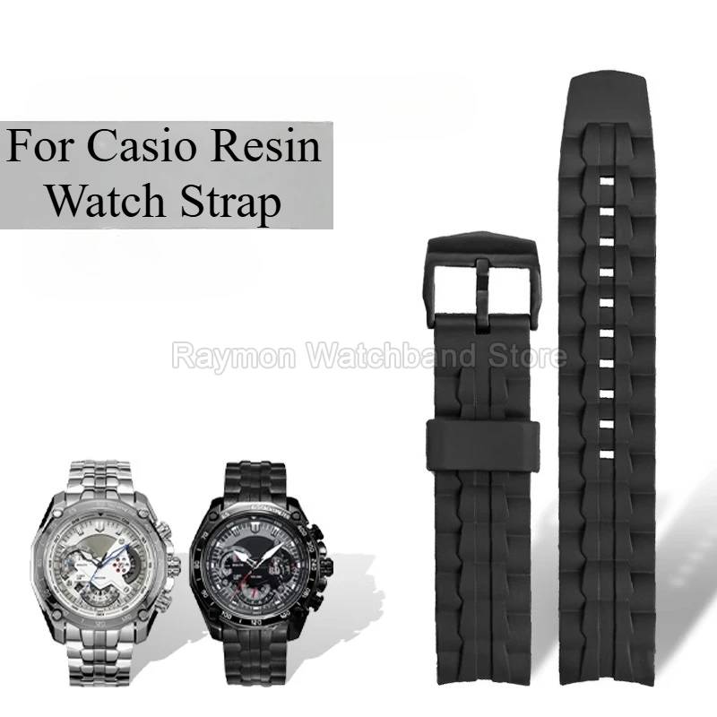 Черный полимерный ремешок для часов 22 мм с игольной пряжкой для Casio Edifice Series EF-523, водонепроницаемый пылезащитный ремешок для часов премиум-класса
