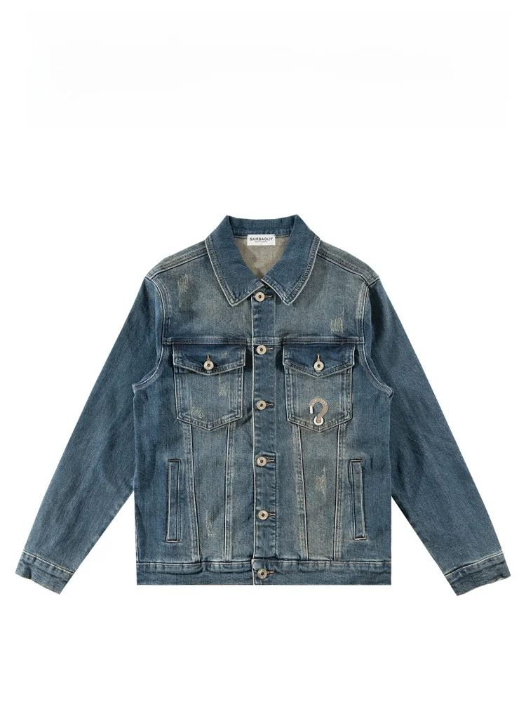 

Повседневная куртка BAIRBAOLIY с вышивкой, воротником-стойкой, универсальная верхняя одежда для молодежи, осенне-зимняя мода, городской стиль