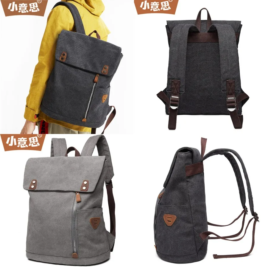 

【New style】New backpack canvas computer backpack men's antique style large capacity 36- 55L air-resistant wear-reducing schoolb