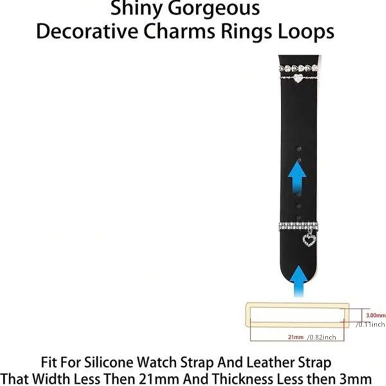 1 Set Love Crystal Alloy Watch Band Ornament Decoration Ring For Watch Accessories 38mm, 40mm, 41mm, 42mm, 44mm, 45mm, Wear It image 6
