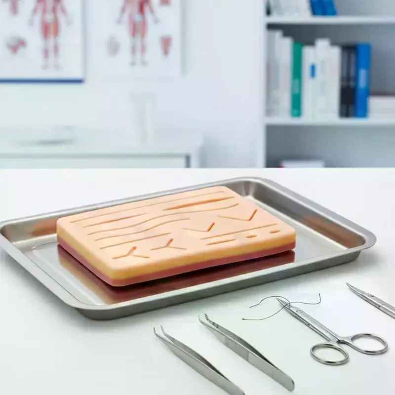 Reusable Surgical Suture Kit Pad Silicone Skin Wounds Suture Practice Traumatic Simulation Wounds Training Teaching Model