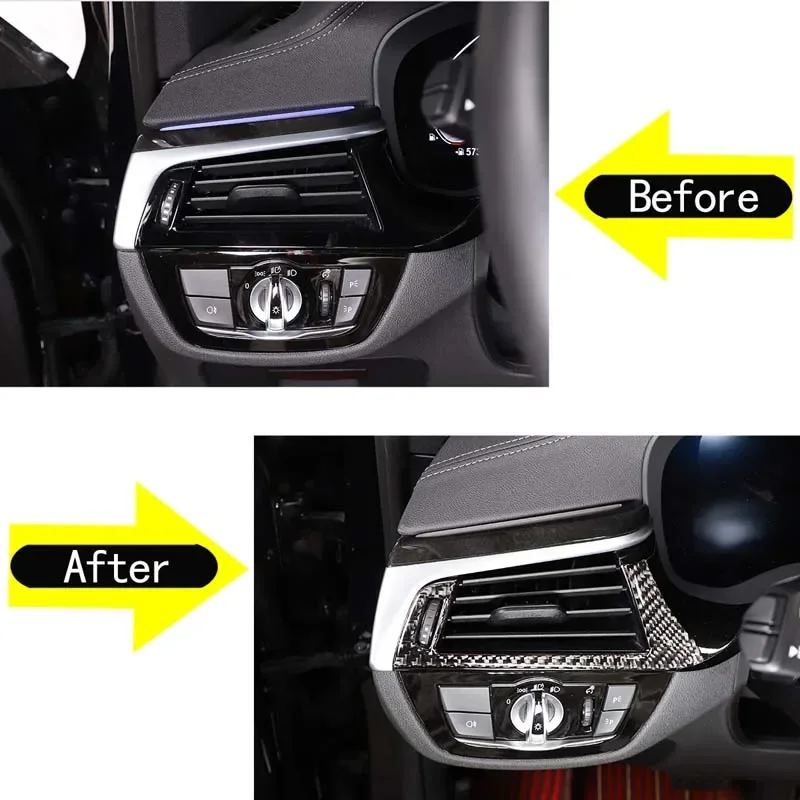 

Декоративная накладка на боковые вентиляционные отверстия приборной панели из мягкого карбона для BMW 5 серии G30 2018-2022 годов, аксессуары для интерьера автомобиля