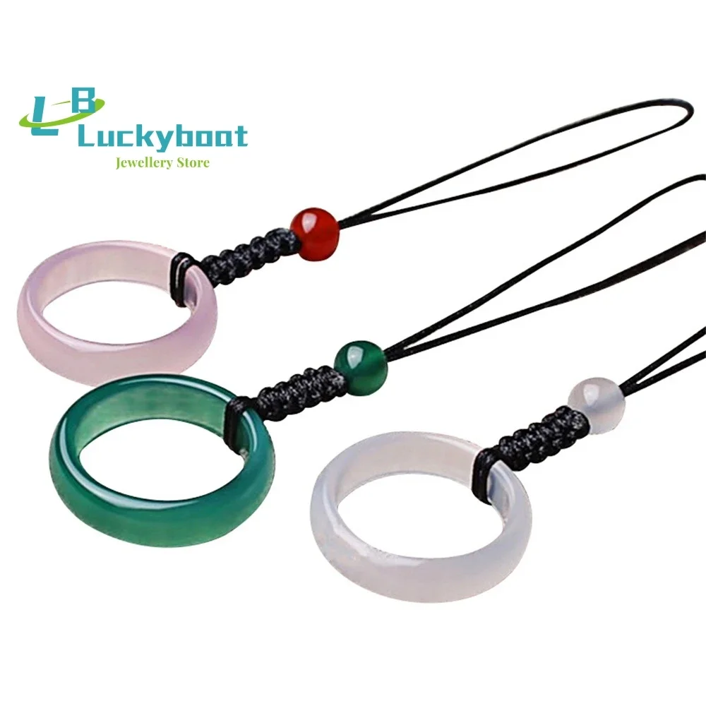 اليشم العقيق العقيق سلسلة الهاتف المحمول الهاتف المحمول حبل مفتاح سلسلة أحمر أسود أخضر أبيض متعدد الألوان