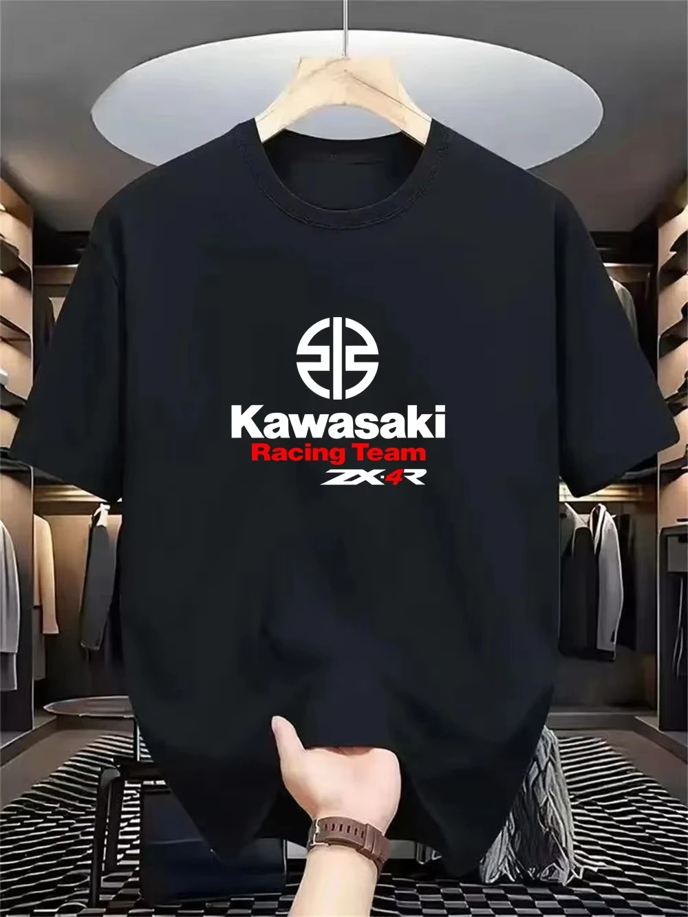 

Новинка лета 202, мотоциклетная футболка Kawasaki, быстросохнущая, дышащая, впитывающая пот, повседневная простая футболка с короткими рукавами