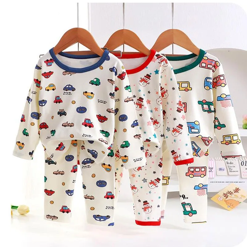 Children Pajamas Set Winter Boys Thermal Underwear Girls Long Johns Set Christmas Toddler Sleepwear Toddler Pijamas Clothes