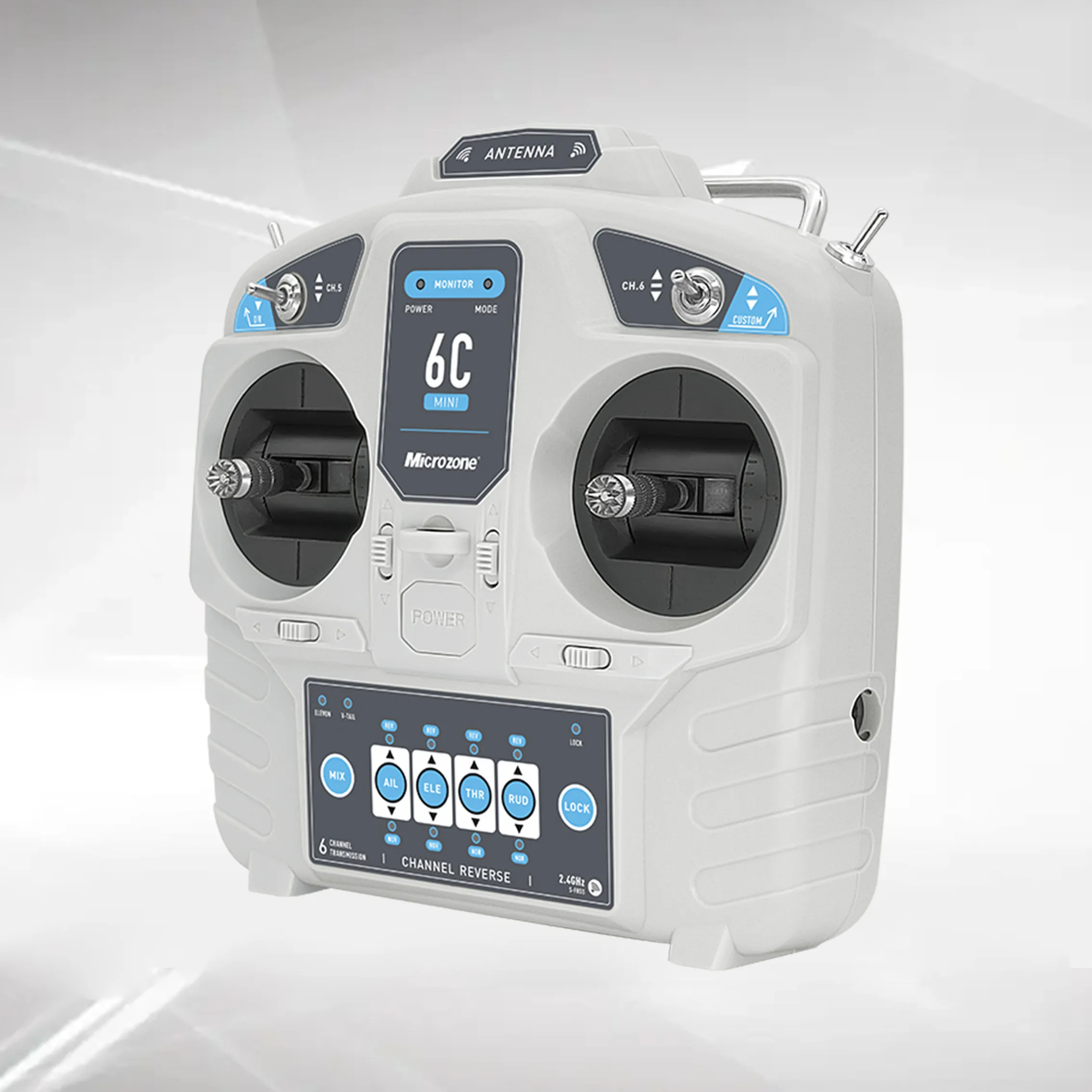 MC6C มินิ 6 ช่องสัญญาณ รีโมทคอนโทรลและตัวรับสัญญาณ - ใช้ได้กับเครื่องบิน เรือ รถยนต์ ระบบควบคุมระยะไกล 4-6 ช่อง