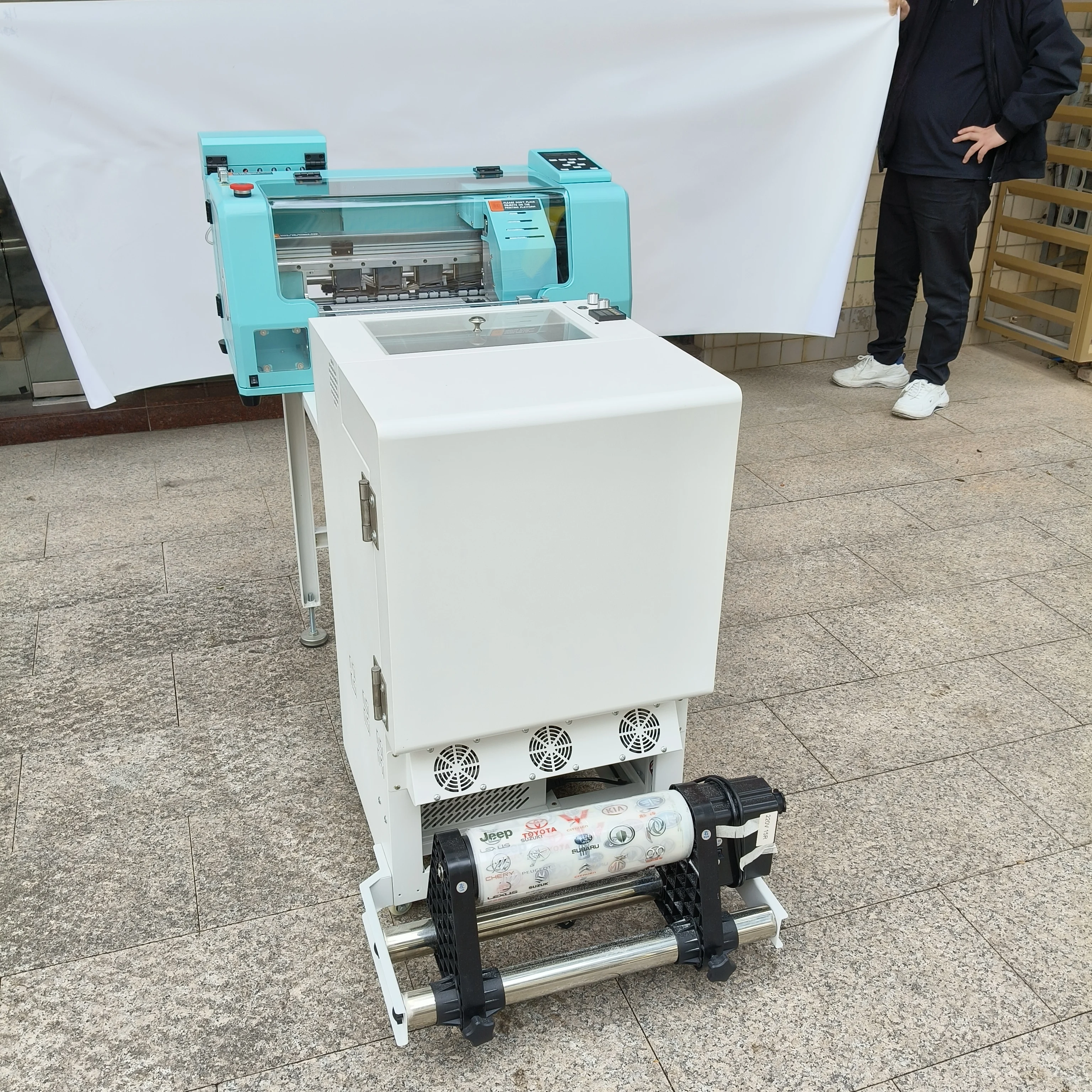 New Design 30cm DTF Printer with Vertical Powder Shaker  two xp600 heads DTF Ink Roll to Roll Inkjet Printer