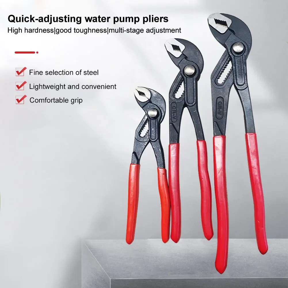 7/10/12 Inch Water Pump Pliers Soft Grip Waterpump Pliers Adjustable Pump Plier Plumbers Pipe Wrench Repair Hand Tools