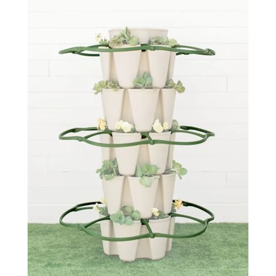 Vertical Planter Set Of 3 Plant Supports For Tomatoes, Cucumbers, Peppers, Eggplant, Squash; Galvanized Steel; Black; Rust-Resi