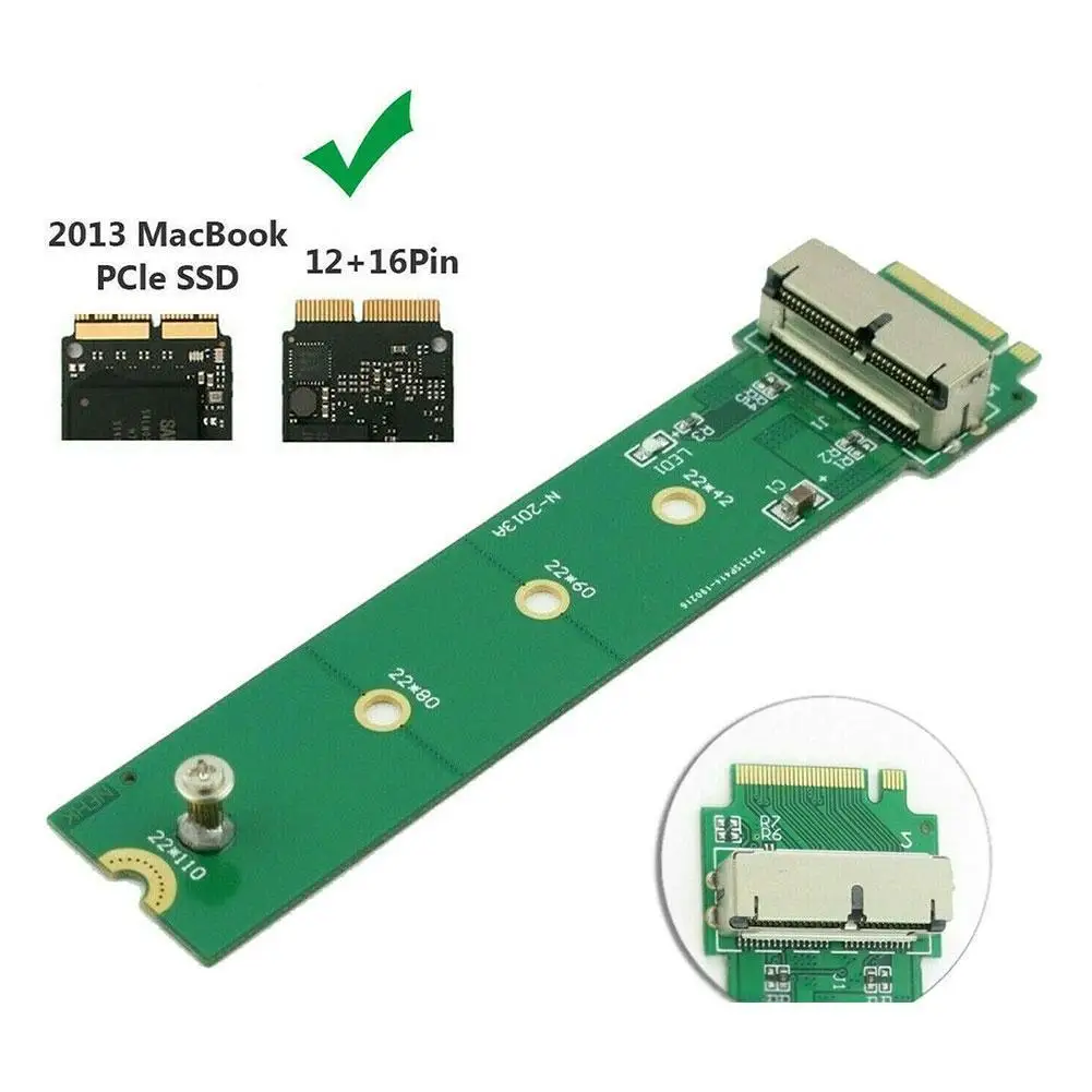 For MacBook Air Pro 12+16 Pins SSD To For PC Computer PCI-e Adapter Card M.2 Key M (NGFF) Accessories Converte