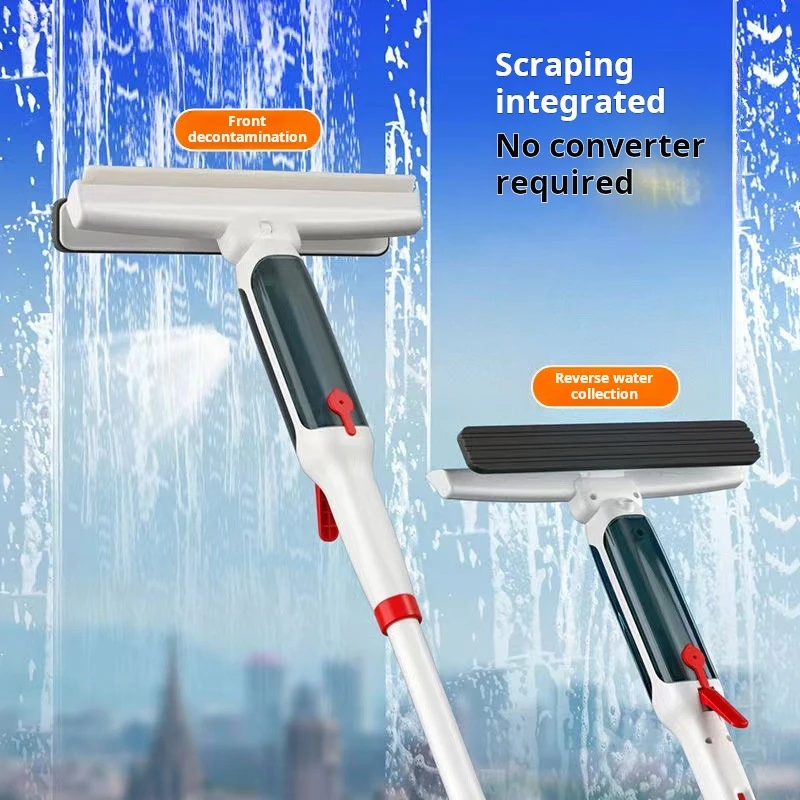 Household Multifunctional Window Cleaner Glass Spray Mop Glass Wiper With Silicone Scraper Floor Cleaning Mop Window Washer